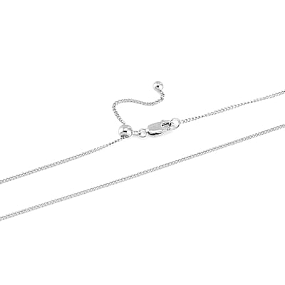 Rhodium Over Sterling Silver Cable Chain Necklace 20 Inches with Lobster Lock 2.30 Grams