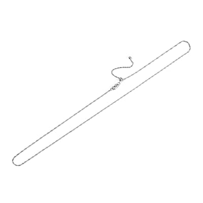 Rhodium Over Sterling Silver 1.1mm Water Wave Chain 20 Inches with Lobster Lock 1.35 Grams