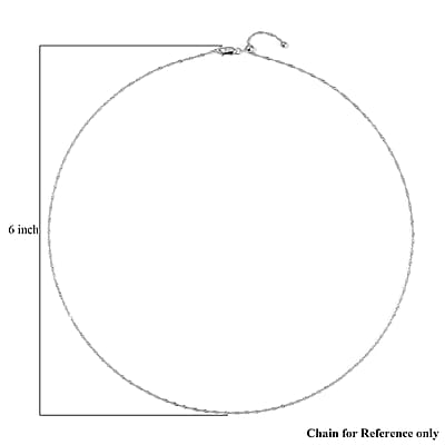 Rhodium Over Sterling Silver 1.1mm Water Wave Chain 20 Inches with Lobster Lock 1.35 Grams