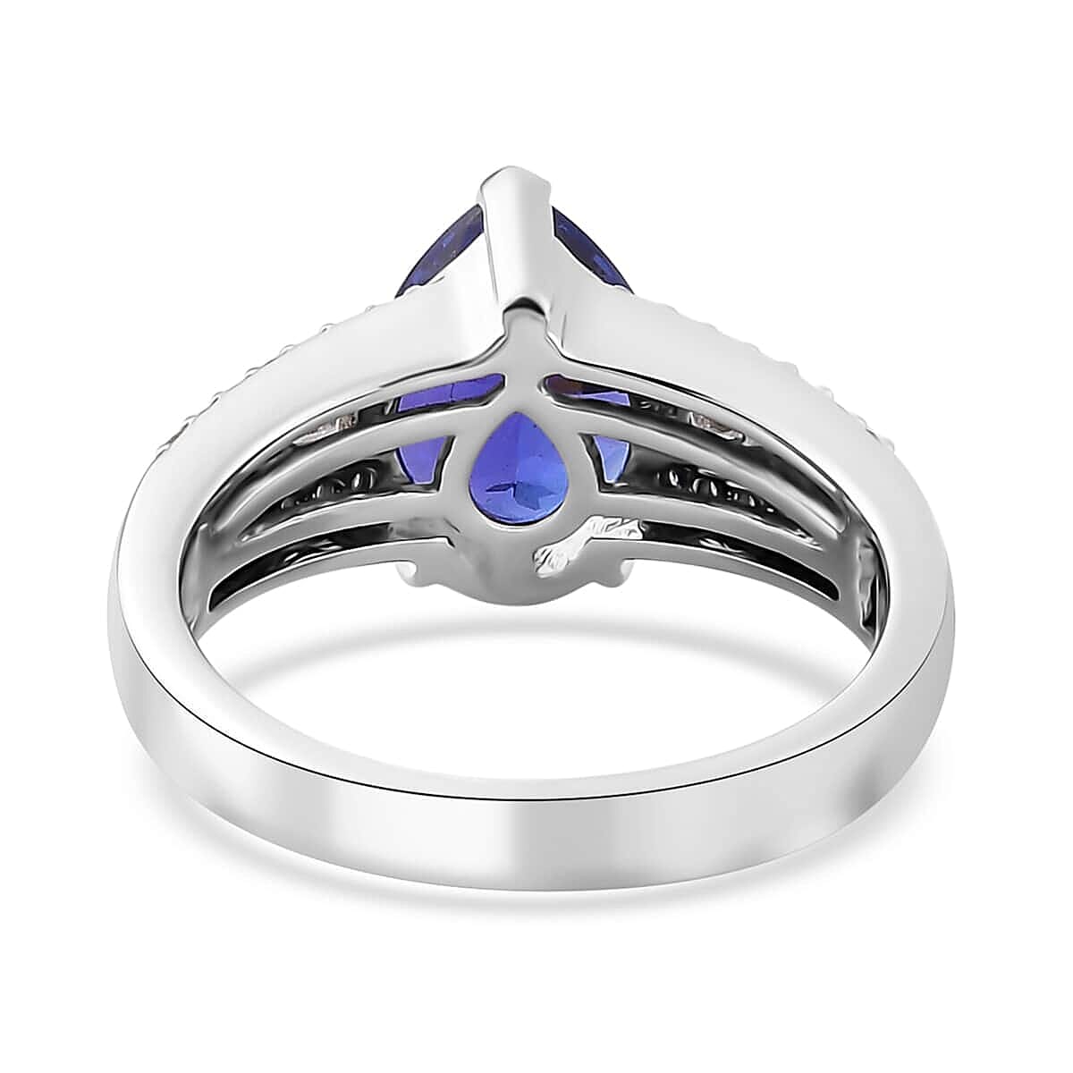 Luxoro 14K White Gold AAA Tanzanite and G-H I2 Diamond Ring (Size 6.5) 5.25 Grams 3.25 ctw image number 4