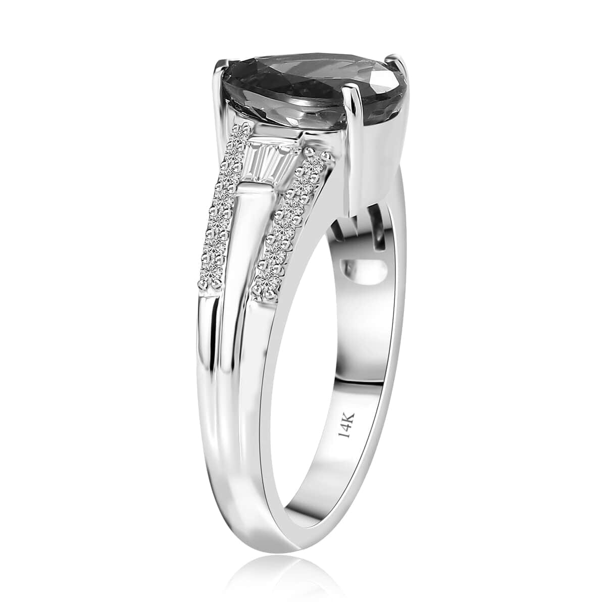 Luxoro 14K White Gold AAA Tanzanite and G-H I2 Diamond Ring (Size 9.5) 5.25 Grams 3.25 ctw image number 3
