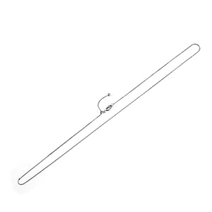 Rhodium Over Sterling Silver 0.73mm Box Small Chain 20 Inches with Lobster Lock 1.35 Grams