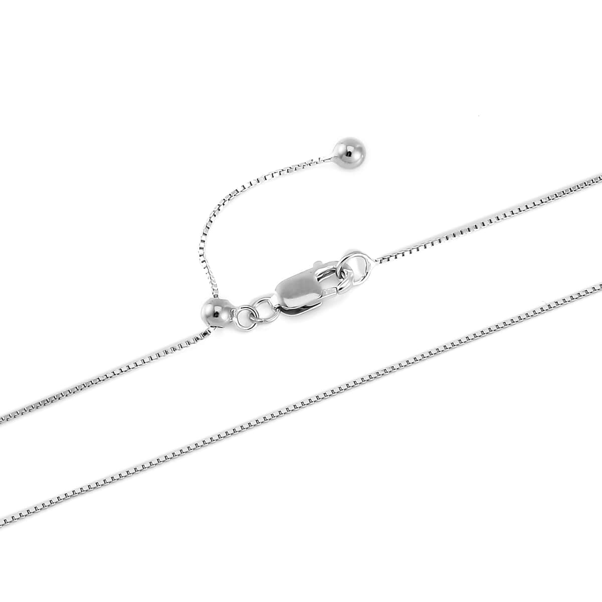 Rhodium Over Sterling Silver 0.73mm Box Small Chain 20 Inches with Lobster Lock 1.35 Grams image number 4