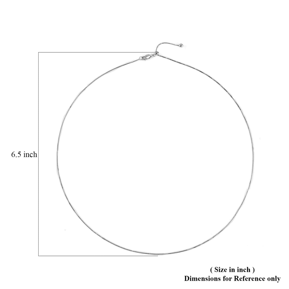 Rhodium Over Sterling Silver 0.73mm Box Small Chain 20 Inches with Lobster Lock 1.35 Grams image number 5