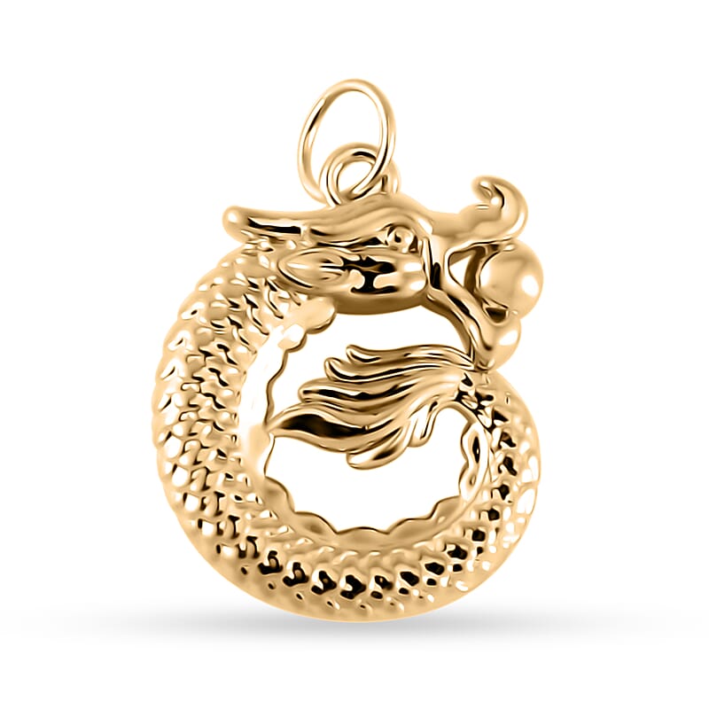 Electroform Dragon Pendant in 10K Yellow Gold 0.30 Grams