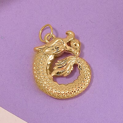 Electroform Dragon Pendant in 10K Yellow Gold 0.30 Grams
