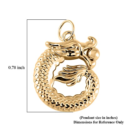 Electroform Dragon Pendant in 10K Yellow Gold 0.30 Grams