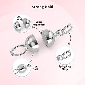 10K White Solid Gold Magnetic Lock