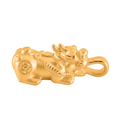 24K Yellow Gold Electroform Pixiu Pendant 1.44 Grams