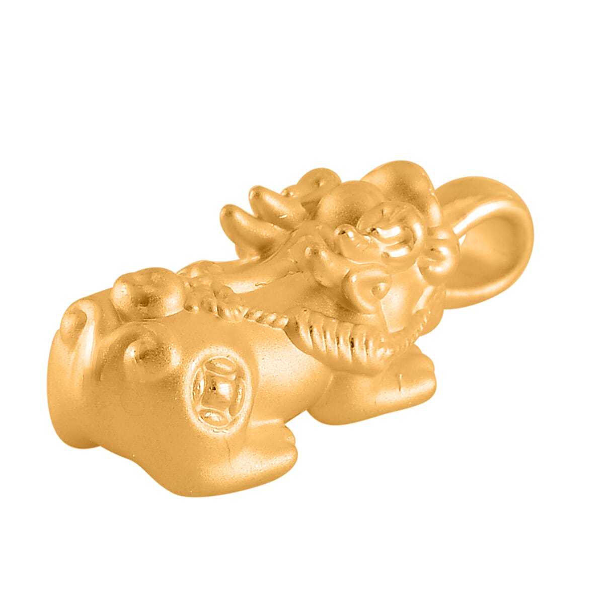 24K Yellow Gold Electroform Pixiu Pendant 1.44 Grams