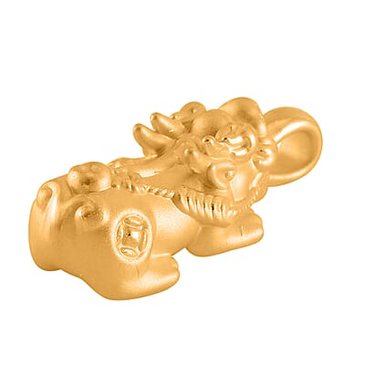 24K Yellow Gold Electroform Pixiu Pendant 1.44 Grams