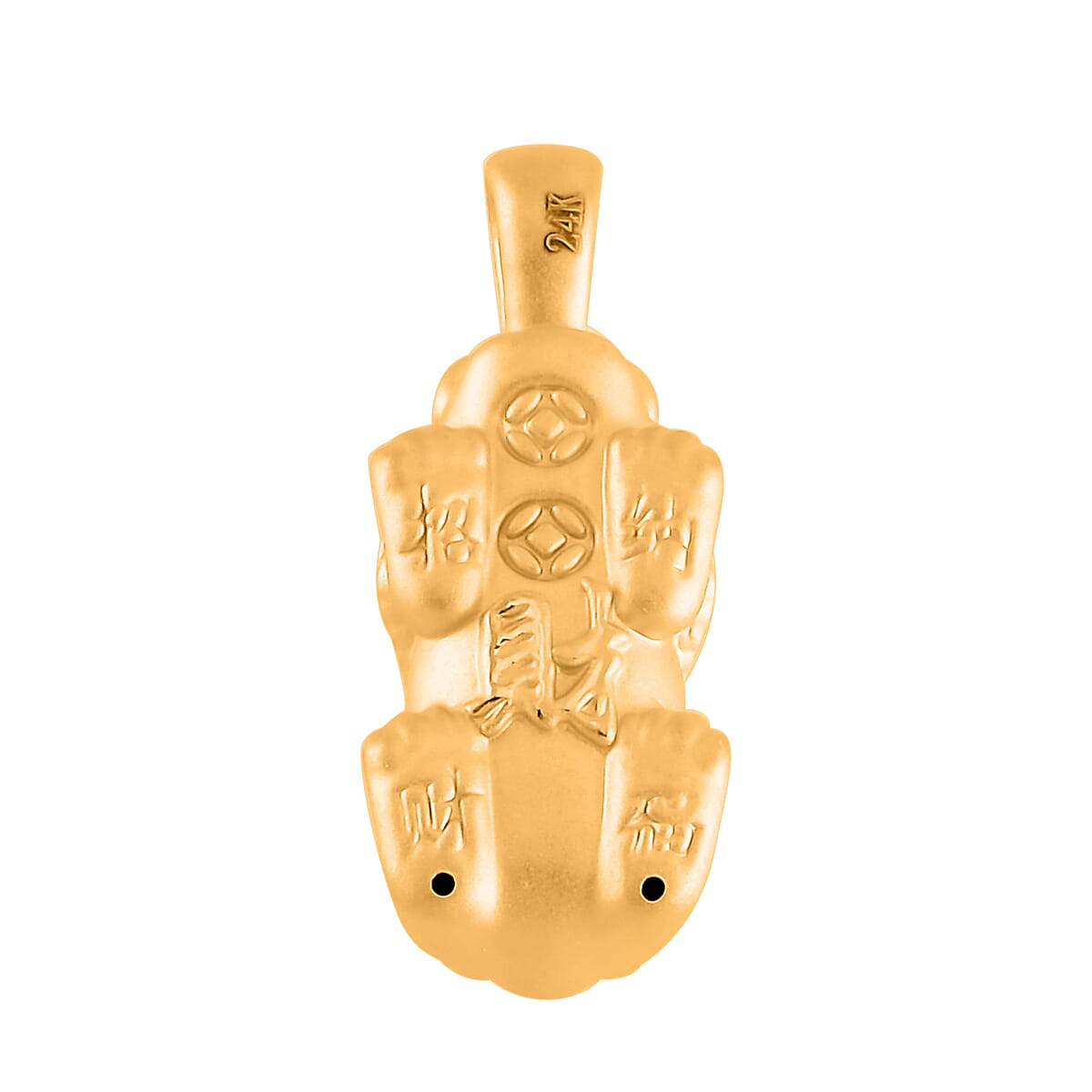24K Yellow Gold Electroform Pixiu Pendant 1.44 Grams