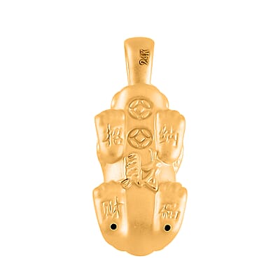 24K Yellow Gold Electroform Pixiu Pendant 1.44 Grams