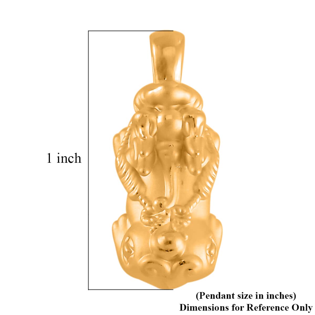 24K Yellow Gold Electroform Pixiu Pendant 1.44 Grams image number 6