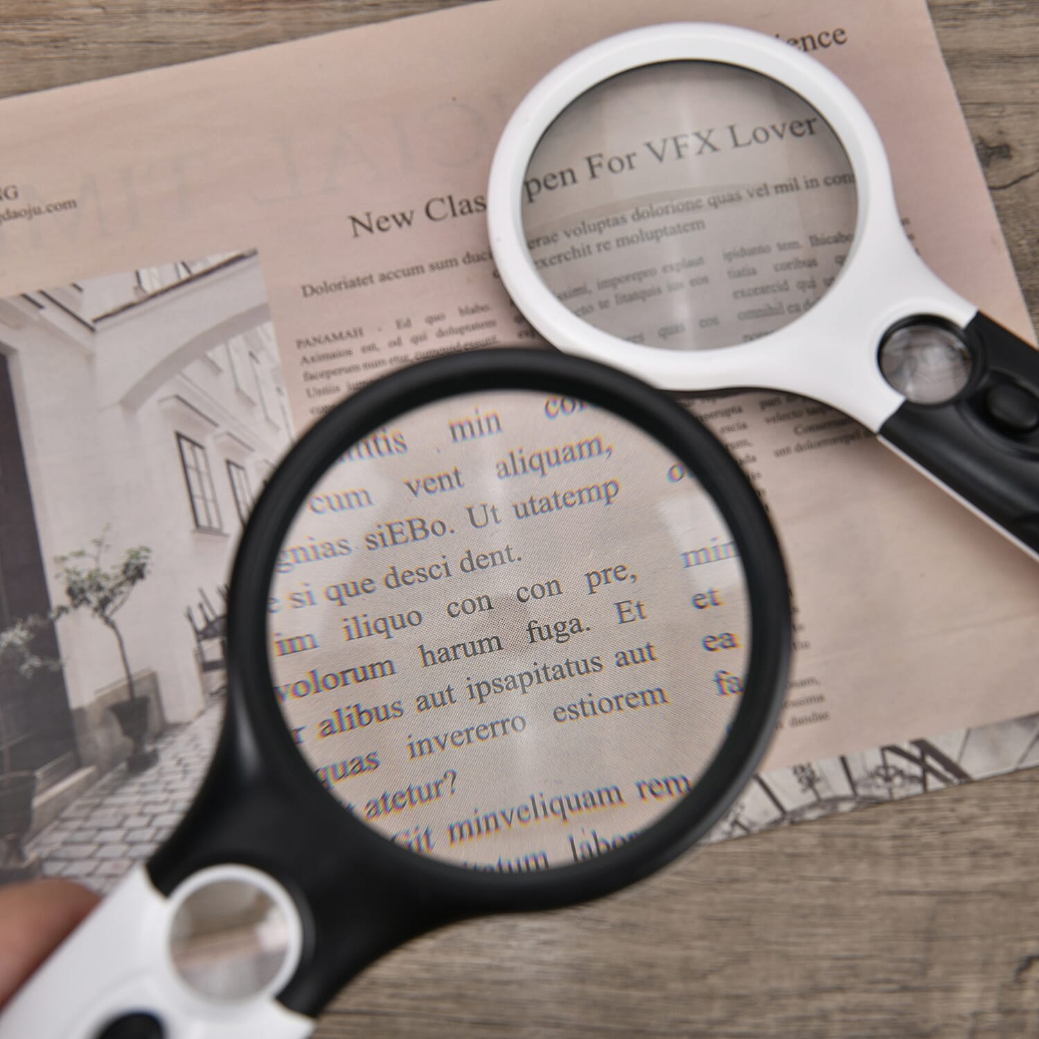 2 pcs Certificate CE ROHS Led Magnifier Glass (White) (190x83x28 mm) - Big Len 3X-75mm and Small Len 45X -22mm