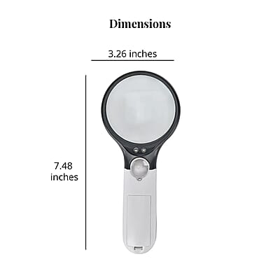2 pcs Certificate CE ROHS Led Magnifier Glass (White) (190x83x28 mm) - Big Len 3X-75mm and Small Len 45X -22mm