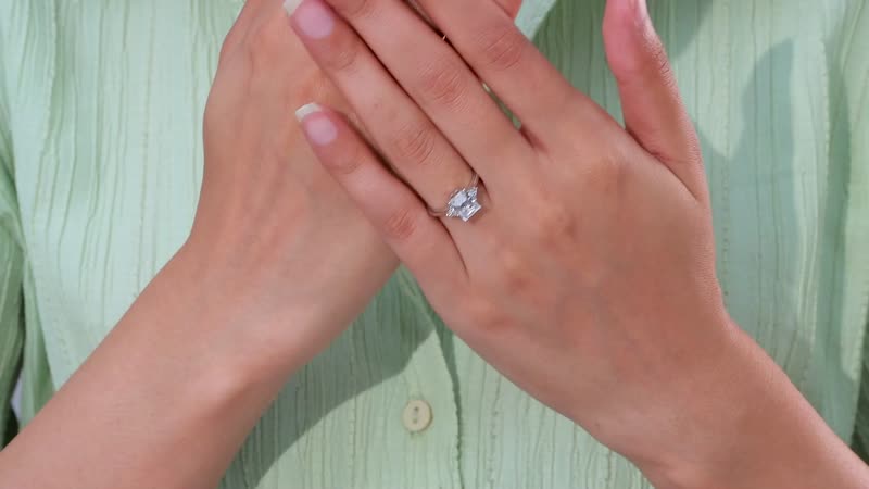 Brazilian Petalite, White Zircon Ring in Platinum Over Sterling Silver (Size 10.0) 1.35 ctw