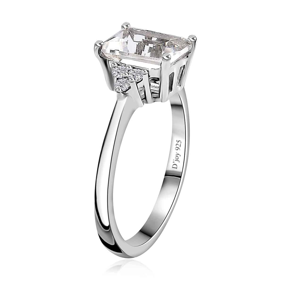Brazilian Petalite and White Zircon Ring in Platinum Over Sterling Silver (Size 10.0) 1.35 ctw