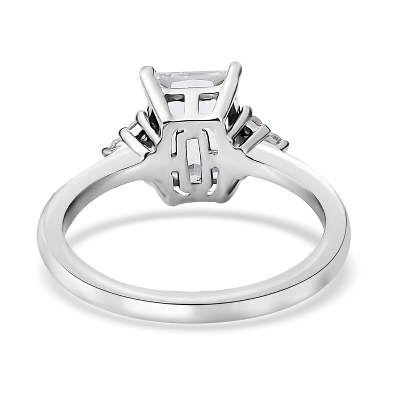 Brazilian Petalite and White Zircon Ring in Platinum Over Sterling Silver (Size 10.0) 1.35 ctw