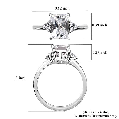 Brazilian Petalite and White Zircon Ring in Platinum Over Sterling Silver (Size 10.0) 1.35 ctw