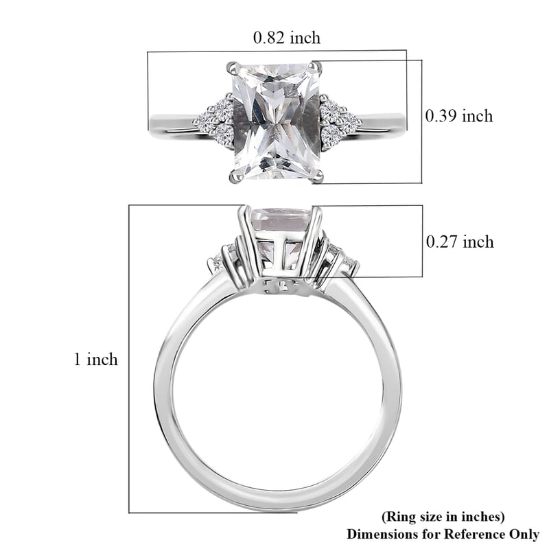 Brazilian Petalite and White Zircon Ring in Platinum Over Sterling Silver (Size 10.0) 1.35 ctw