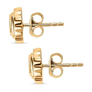 African Ruby 0.65 ctw Earrings in Vermeil YG Over Sterling Silver
