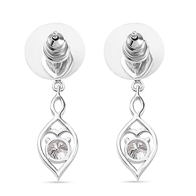 D'Joy Moissanite Dangling Earrings in Platinum Over Sterling Silver 1.50 ctw