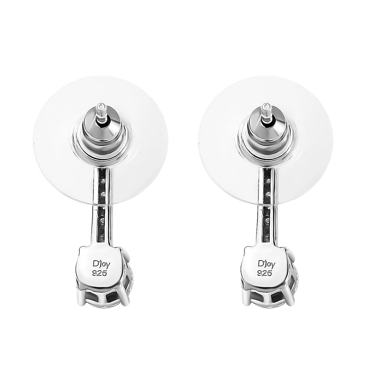 Moissanite Earrings in Platinum Over Sterling Silver 1.00 ctw