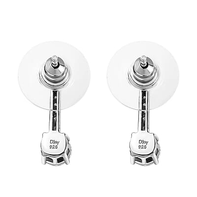 Moissanite Earrings in Platinum Over Sterling Silver 1.00 ctw
