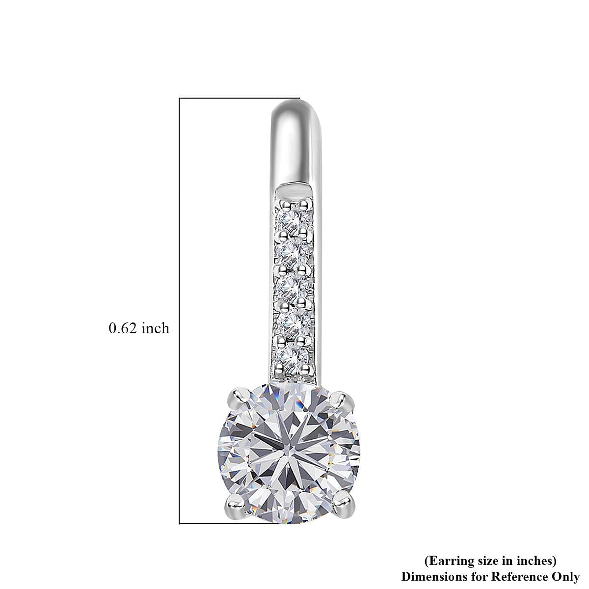 Moissanite Earrings in Platinum Over Sterling Silver 1.00 ctw