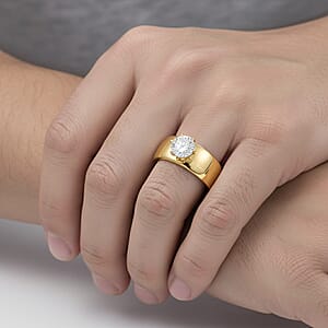 Doorbuster D'Joy Moissanite 1.15 ctw Royal Majesty Ring in 18K Vermeil Yellow Gold Over Sterling Silver (Size 10.0)