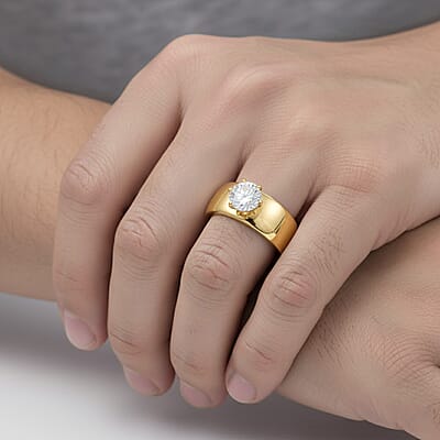  D'Joy Moissanite 1.15 ctw Royal Majesty Ring in 18K Vermeil Yellow Gold Over Sterling Silver (Size 10.0)