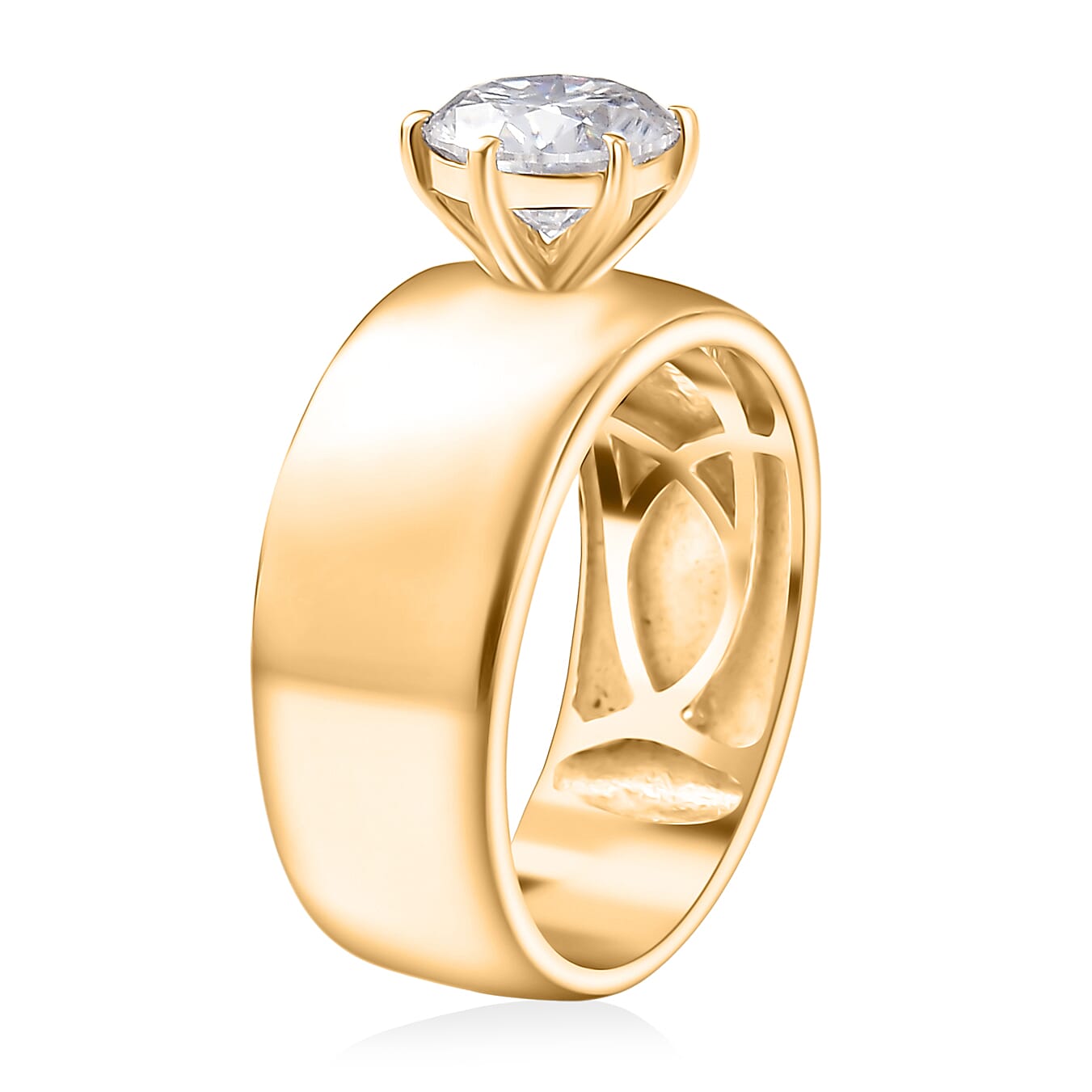  D'Joy Moissanite 1.15 ctw Royal Majesty Ring in 18K Vermeil Yellow Gold Over Sterling Silver (Size 10.0)