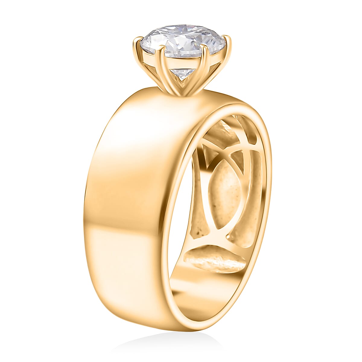 Doorbuster D'Joy Moissanite 1.15 ctw Royal Majesty Ring in 18K Vermeil Yellow Gold Over Sterling Silver (Size 10.0) image number 3