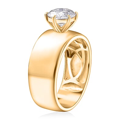  D'Joy Moissanite 1.15 ctw Royal Majesty Ring in 18K Vermeil Yellow Gold Over Sterling Silver (Size 10.0)