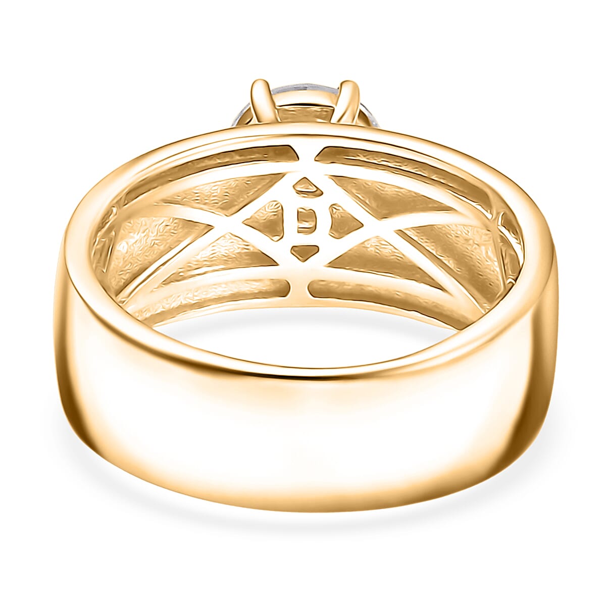  D'Joy Moissanite 1.15 ctw Royal Majesty Ring in 18K Vermeil Yellow Gold Over Sterling Silver (Size 10.0)