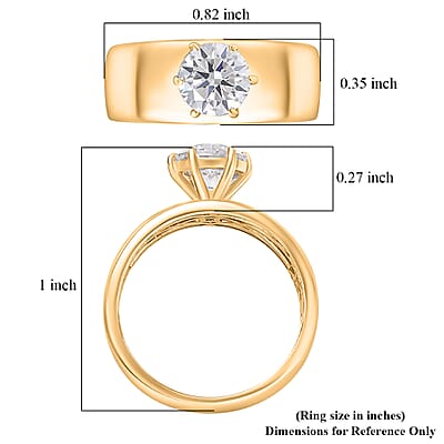  D'Joy Moissanite 1.15 ctw Royal Majesty Ring in 18K Vermeil Yellow Gold Over Sterling Silver (Size 10.0)