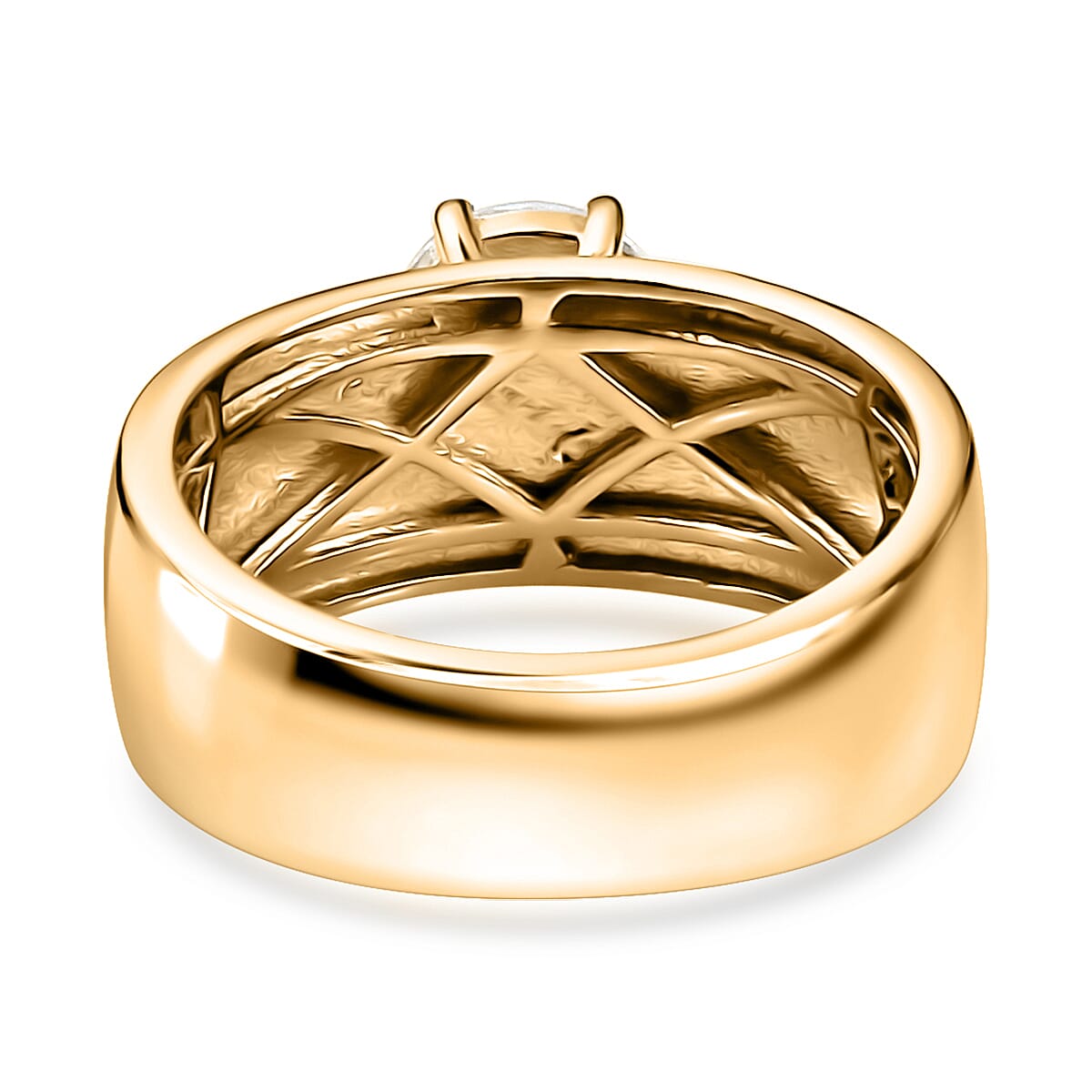 Doorbuster D'Joy Moissanite 1.15 ctw Royal Majesty Ring in 18K Vermeil Yellow Gold Over Sterling Silver (Size 5.0) image number 4