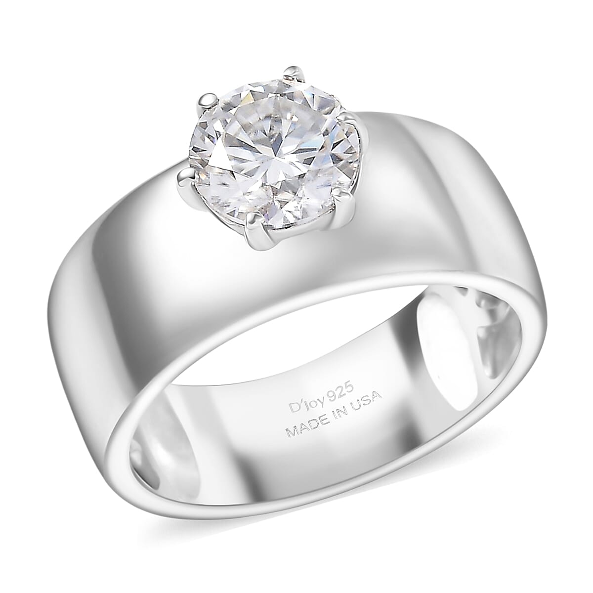  D'Joy Moissanite 1.15 ctw Royal Majesty Ring in Rhodium Over Sterling Silver (Size 10.0) image number 0