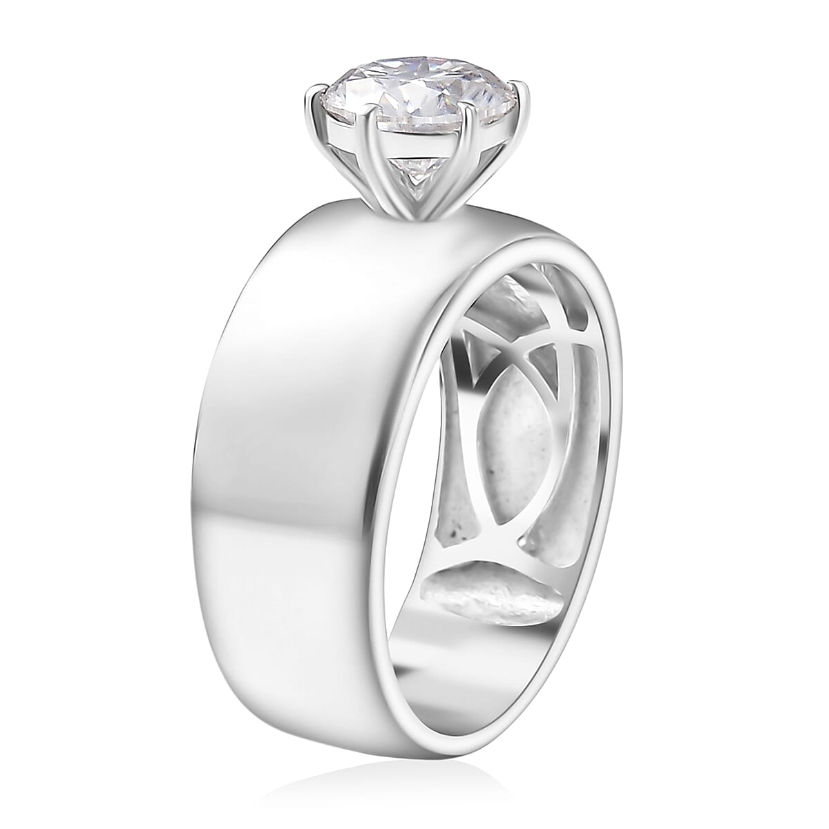  D'Joy Moissanite 1.15 ctw Royal Majesty Ring in Rhodium Over Sterling Silver (Size 10.0) image number 3