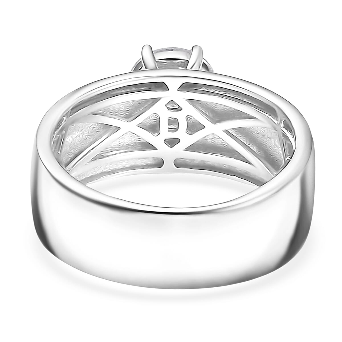  D'Joy Moissanite 1.15 ctw Royal Majesty Ring in Rhodium Over Sterling Silver (Size 10.0) image number 4