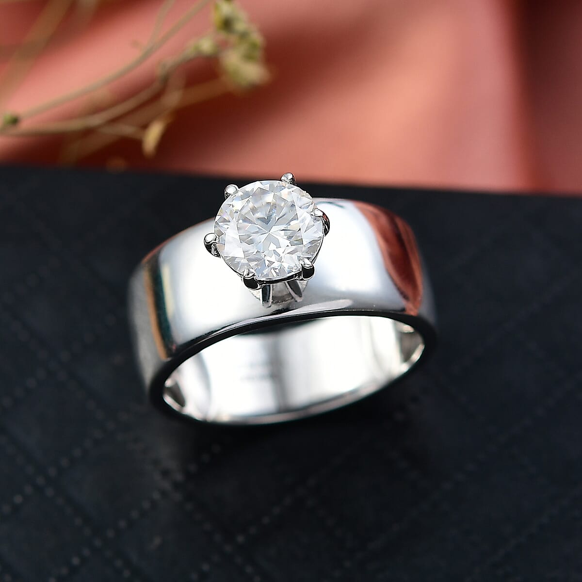  D'Joy Moissanite 1.15 ctw Royal Majesty Ring in Rhodium Over Sterling Silver (Size 6.0) image number 1