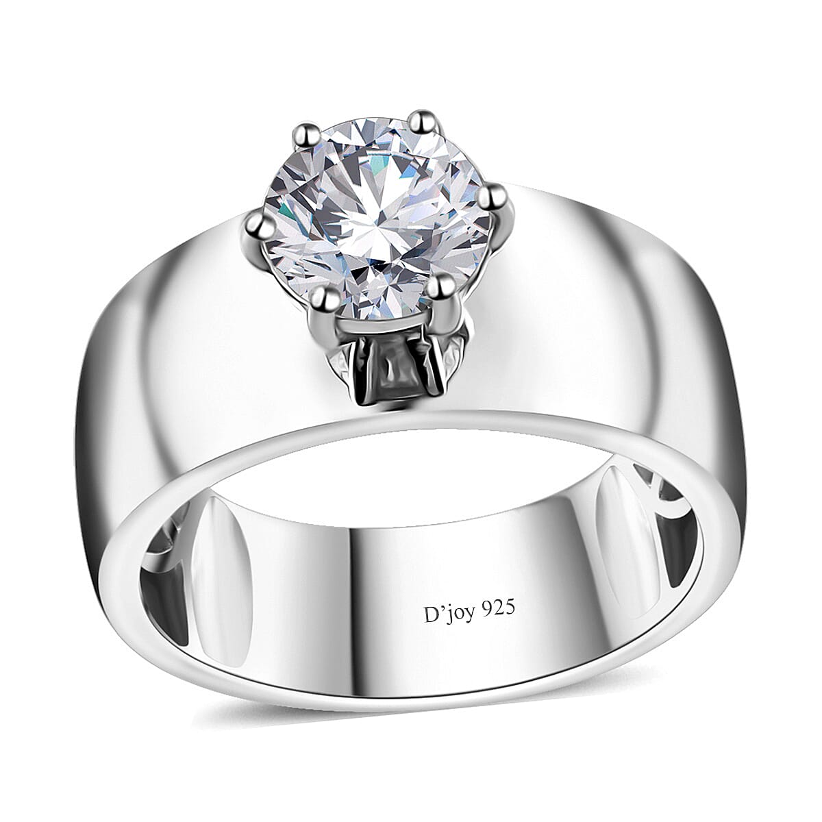 Doorbuster D'Joy Moissanite 1.15 ctw Royal Majesty Ring in Rhodium Over Sterling Silver (Size 7.0) image number 0