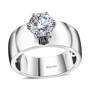 Doorbuster D'Joy Moissanite 1.15 ctw Royal Majesty Ring in Rhodium Over Sterling Silver (Size 7.0)