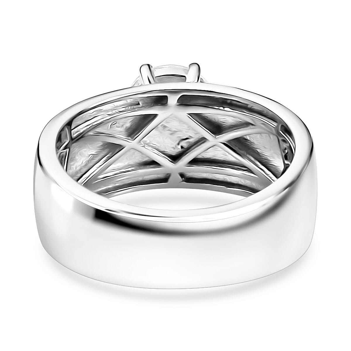 Doorbuster D'Joy Moissanite 1.15 ctw Royal Majesty Ring in Rhodium Over Sterling Silver (Size 7.0) image number 4