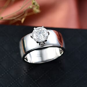 Doorbuster D'Joy Moissanite 1.15 ctw Royal Majesty Ring in Rhodium Over Sterling Silver (Size 8.0)