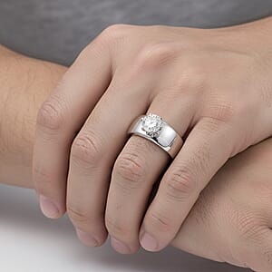 Doorbuster D'Joy Moissanite 1.15 ctw Royal Majesty Ring in Rhodium Over Sterling Silver (Size 8.0)