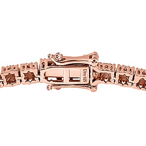 D'Joy Natural Pink Diamond I3 2.00 ctw Floral Bracelet in Vermeil Rose Gold Over Sterling Silv (7.50 In) 
