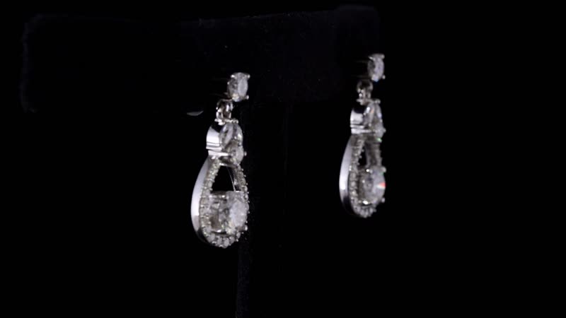 D'Joy Moissanite Dangling Earrings in Platinum Over Sterling Silver 2.90 ctw