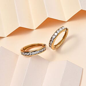 D'Joy Moissanite Hoop Earrings in Vermeil Yellow Gold Over Sterling Silver 2.00 ctw